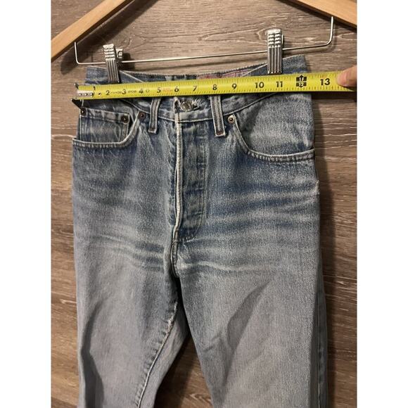 Vintage 90s Levi’s 501 Button Fly Denim Jean Womens Sz 24x31 Blue High Waist - Picture 5 of 13